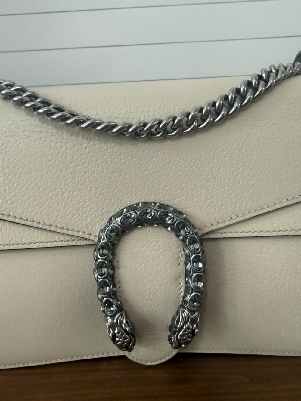 GUCCI Dionysus Calfskin Crystal Dragon Shoulder Bag Authentic